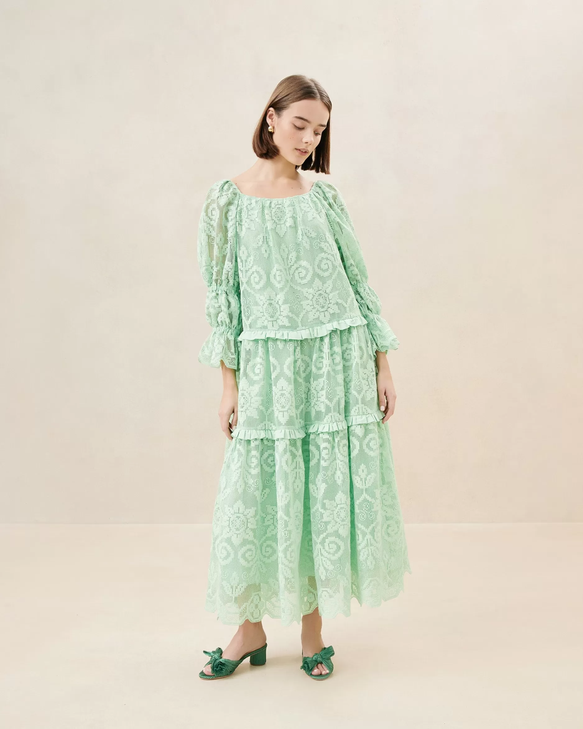 Loeffler Randall Antoinette Tiered Lace Dress