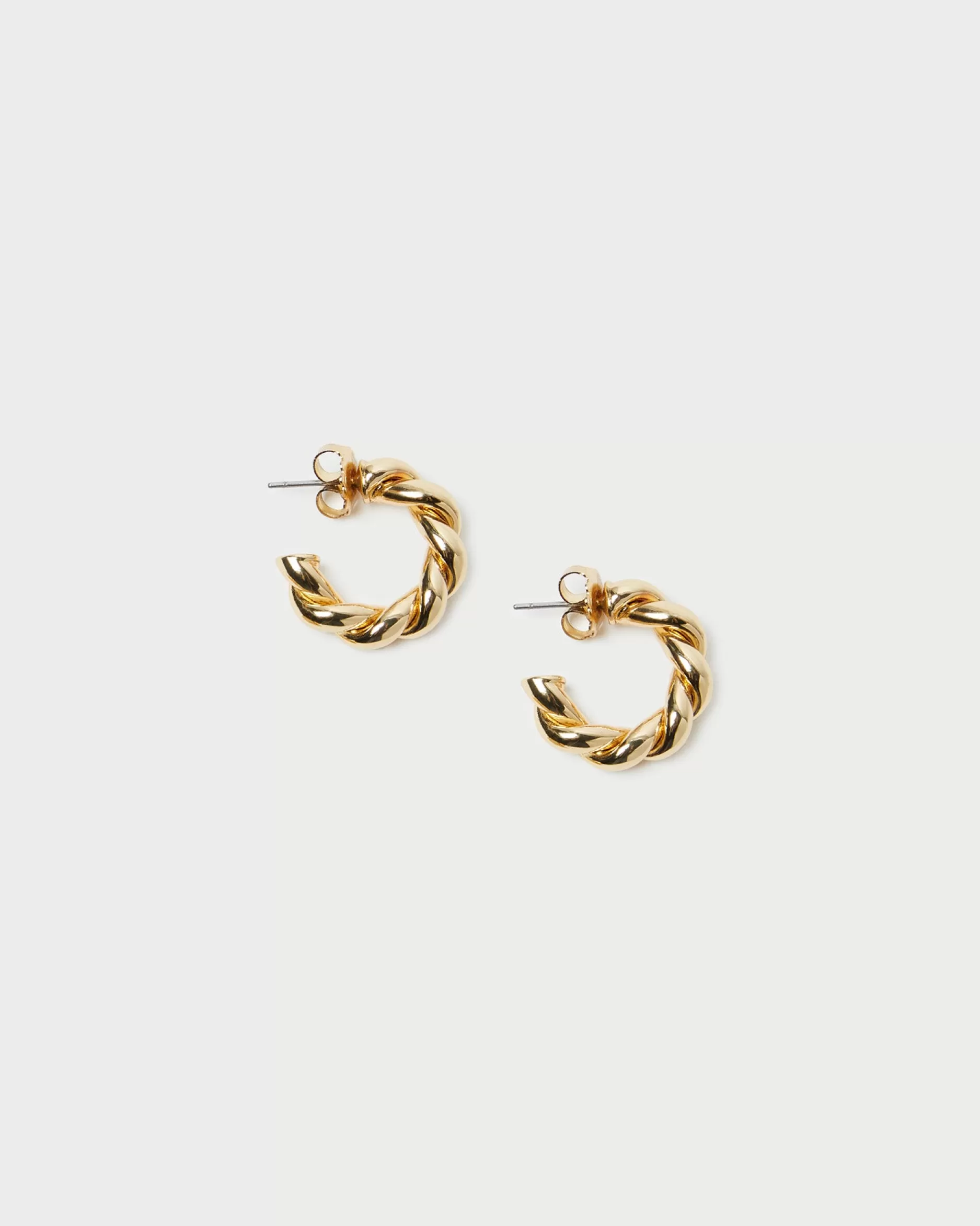 Loeffler Randall Atlas Gold Twisted Hoop Earrings