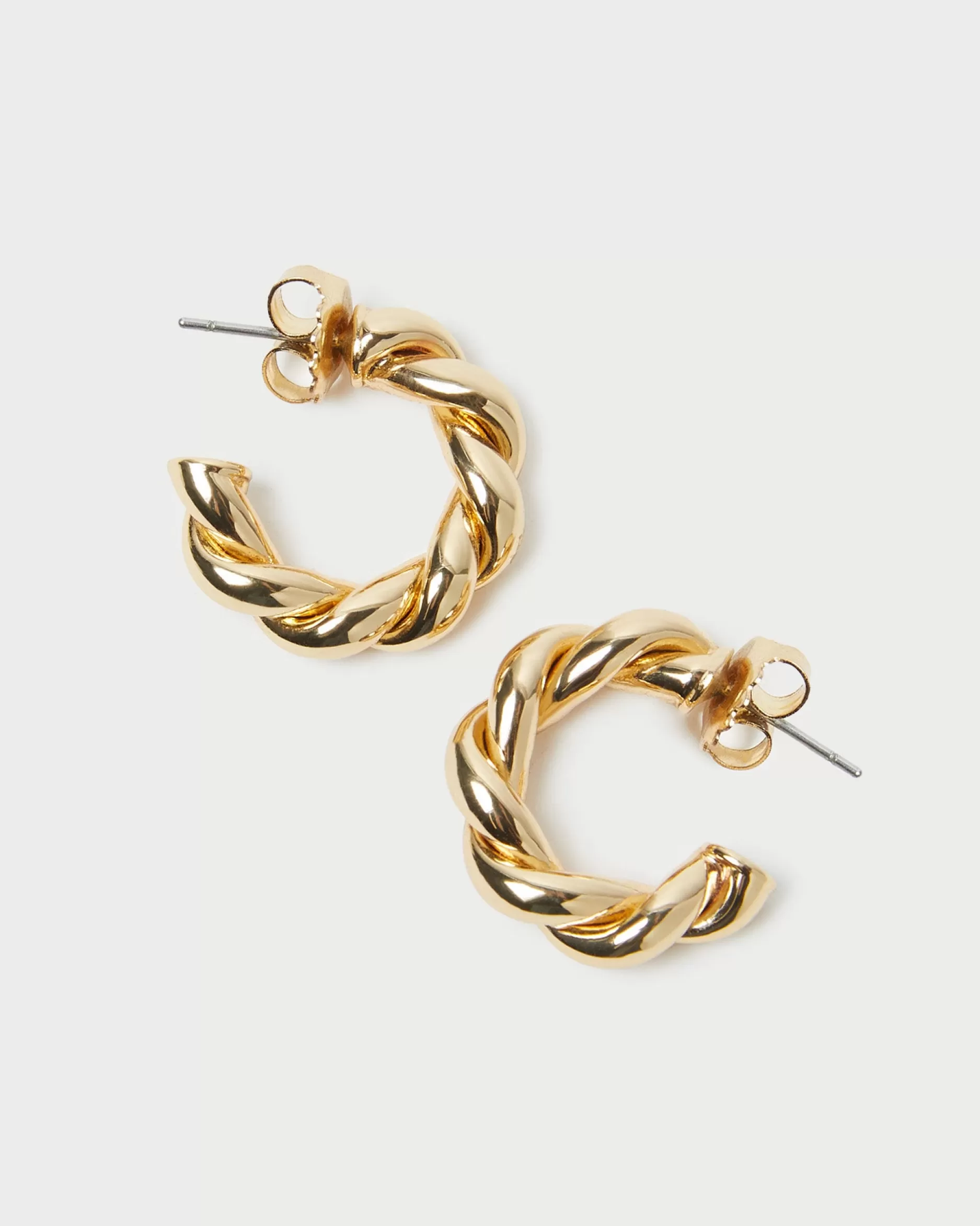 Loeffler Randall Atlas Gold Twisted Hoop Earrings