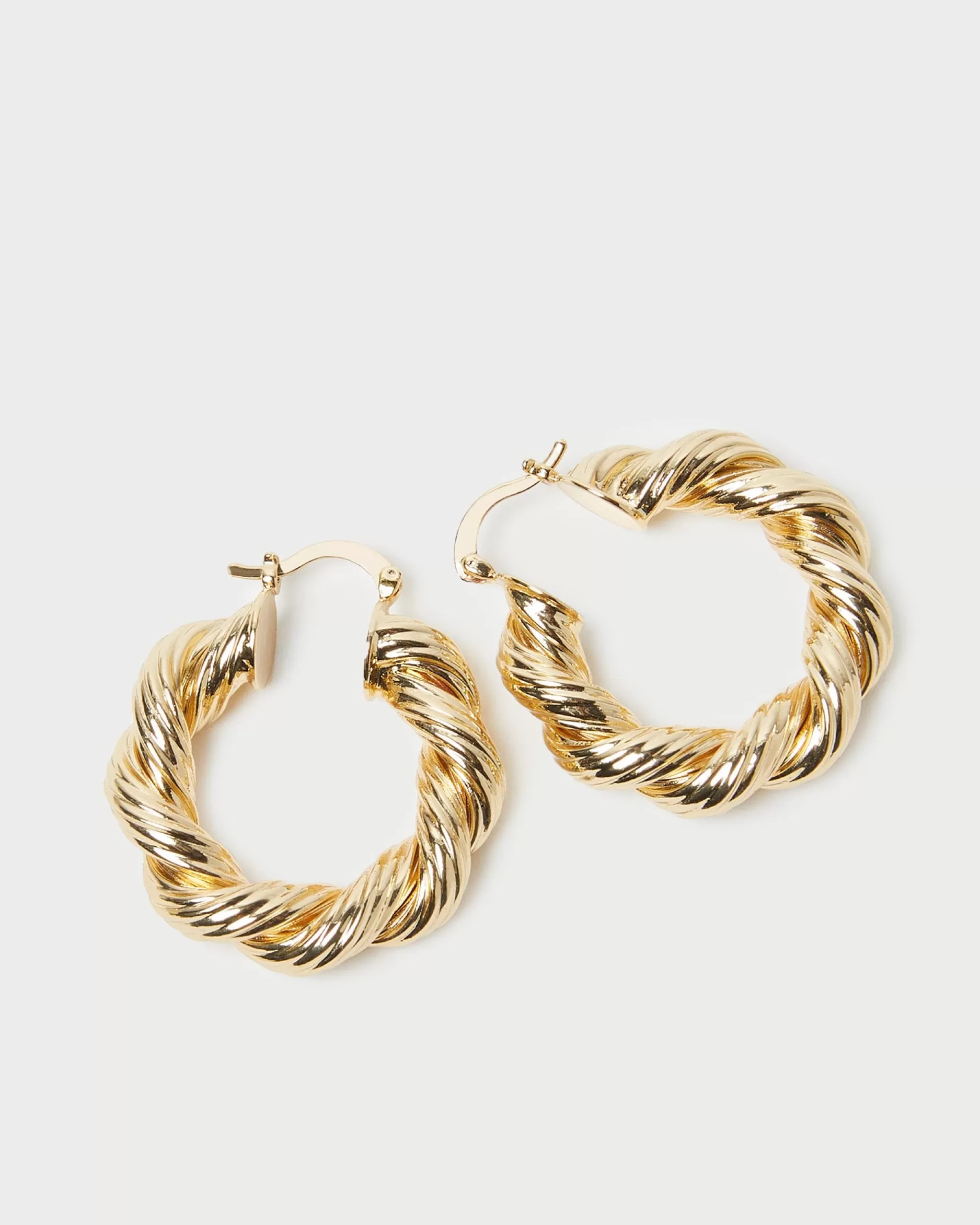 Loeffler Randall Atticus Gold Twisted Hoop Earrings