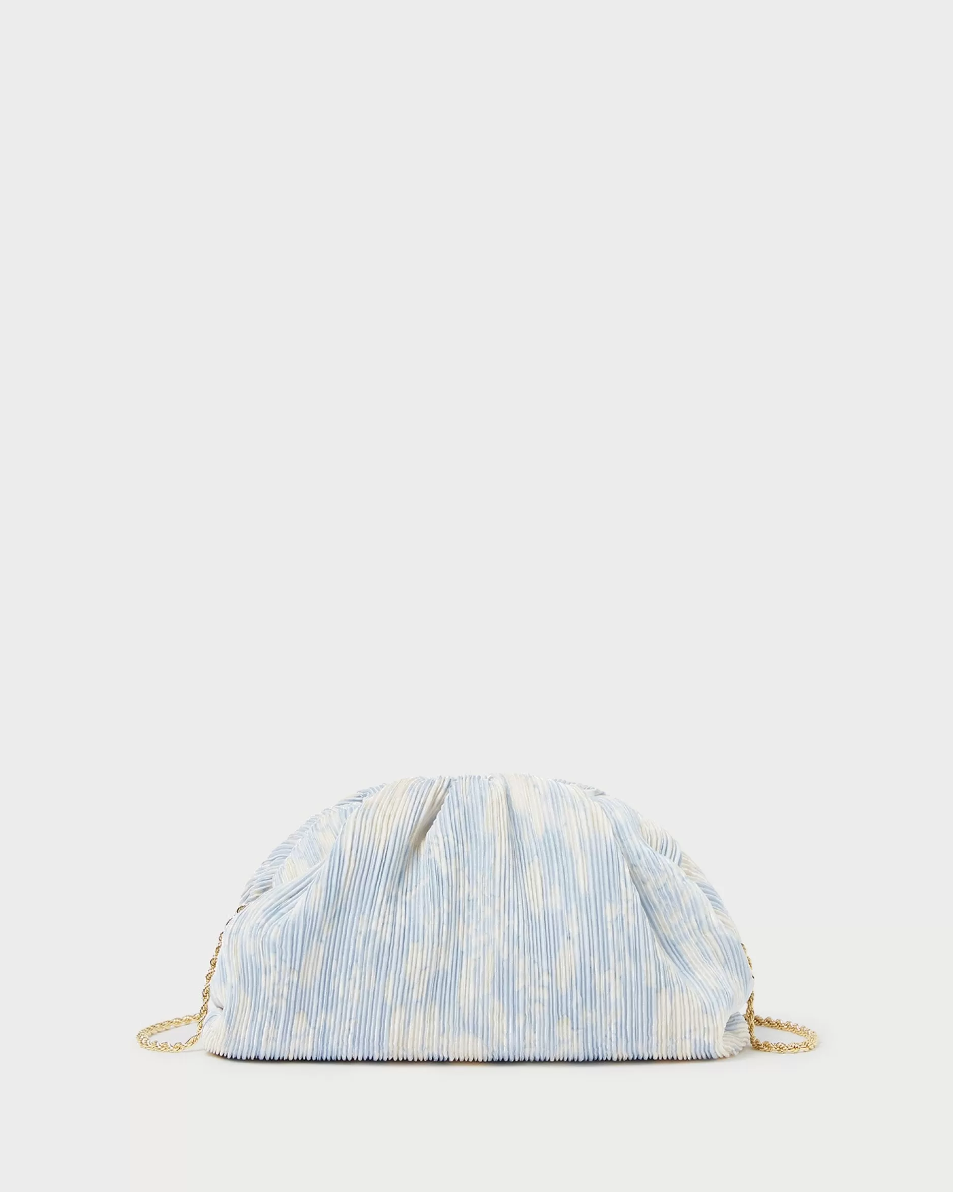 Loeffler Randall Bailey Blue Floral Pleated Clutch