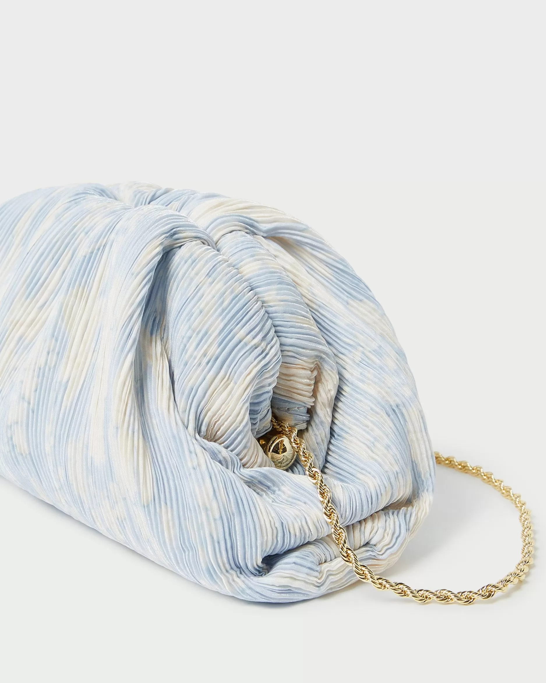 Loeffler Randall Bailey Blue Floral Pleated Clutch