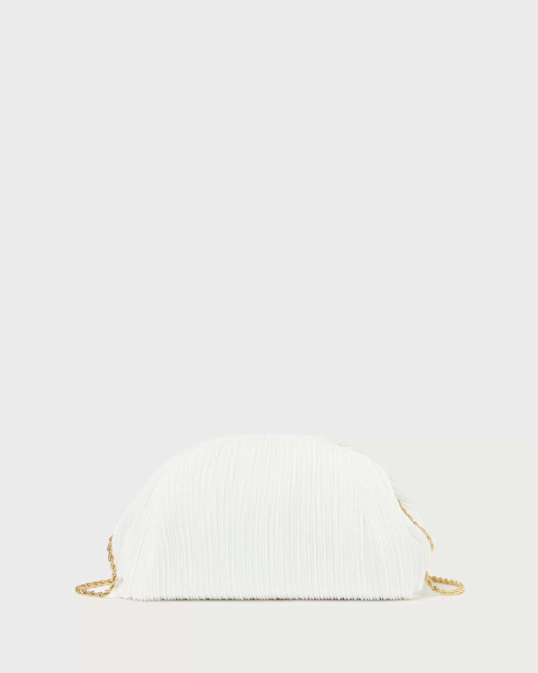 Loeffler Randall Bailey White Pleated Dome Clutch