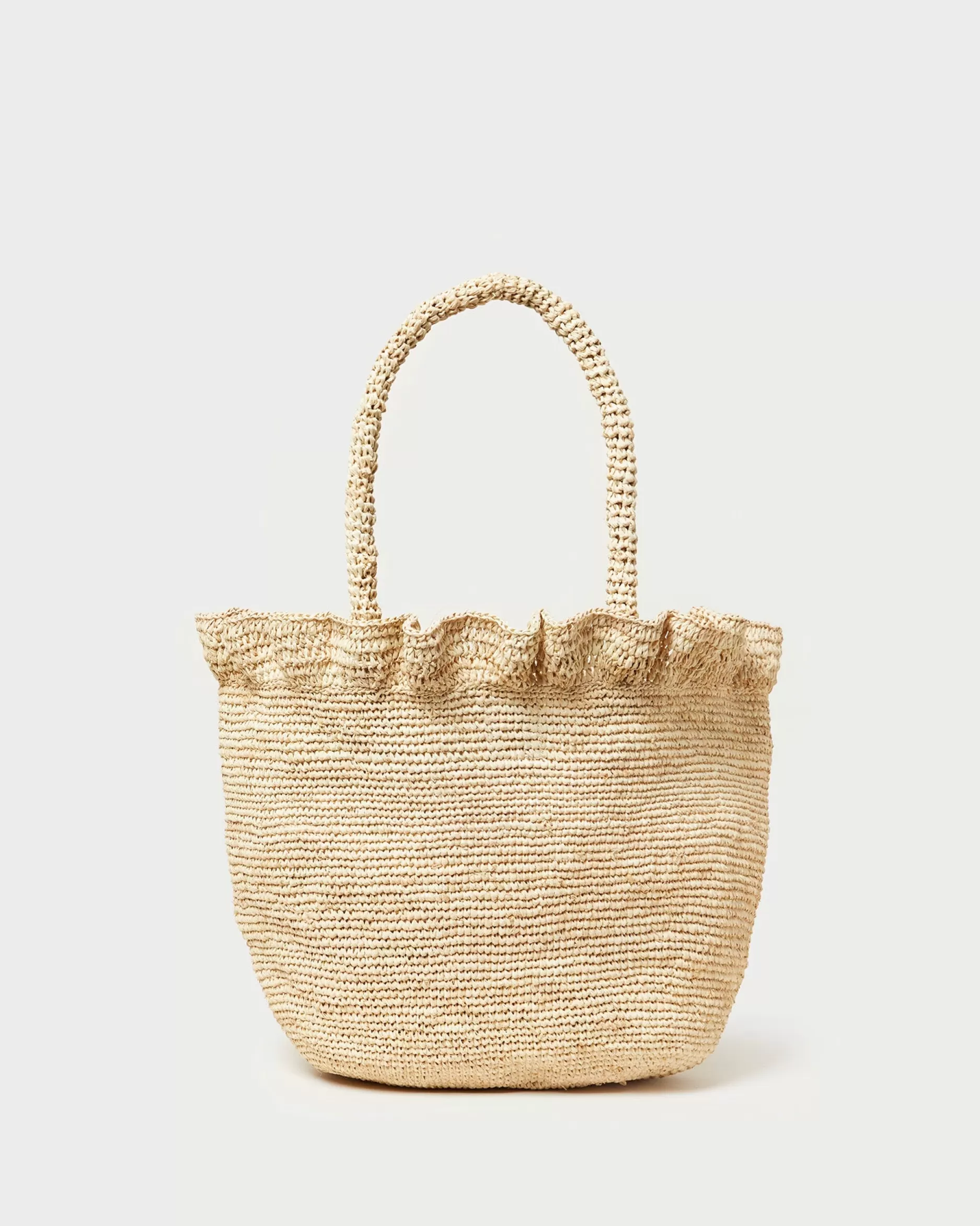 Loeffler Randall Cyrus Natural Ruffled Woven Tote